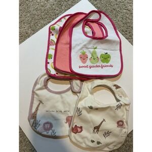 Lot of 5 Baby Infant Bibs Chick Pea Carters